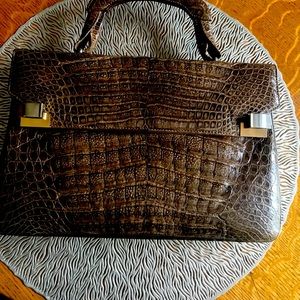 Vintage crocodile look  handbag